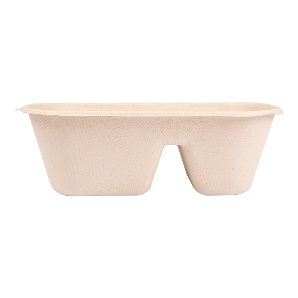 LUNCH BOXES 2 COMPART. "BIONIC" 1000 ML 22x12,9x6,85 CM NATUREL BAGASSE (500 UNITÉ) - Garcia de Pou