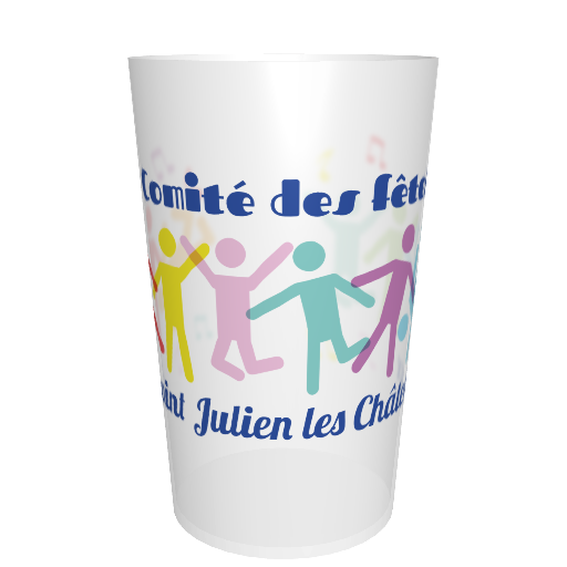GOBELET REUTILISABLE 25/33CL PERSONNALISE MULTICOULEURS