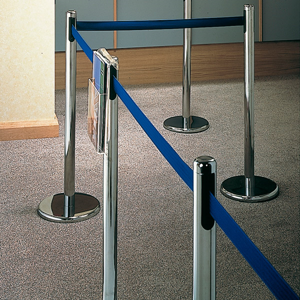 COLONNES MOBILES AVEC RUBAN RETRACTIBLES  Ø 36x104 CM BLEU ALUMINIUM (2 UNITÉ) - Garcia de Pou