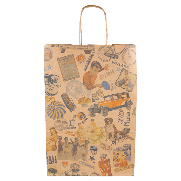 SACS SOS AVEC ANSES "VINTAGE" 80 G/M2 26+14x32 CM NATUREL KRAFT (250 UNITÉ) - Garcia de Pou