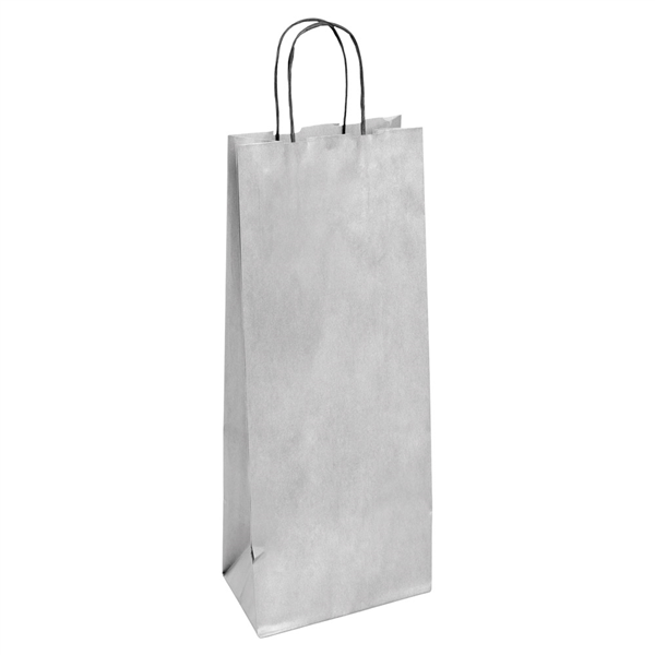 SACS SOS AVEC ANSES 1 BOUTEILLE  100 G/M2 14+8x40 CM ARGENTE KRAFT (250 UNITÉ) - Garcia de Pou