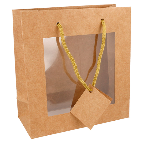 10 U. SACS AVEC FENÊTRE  18+8x19 CM NATUREL KRAFT (1 UNITÉ) - Garcia de Pou