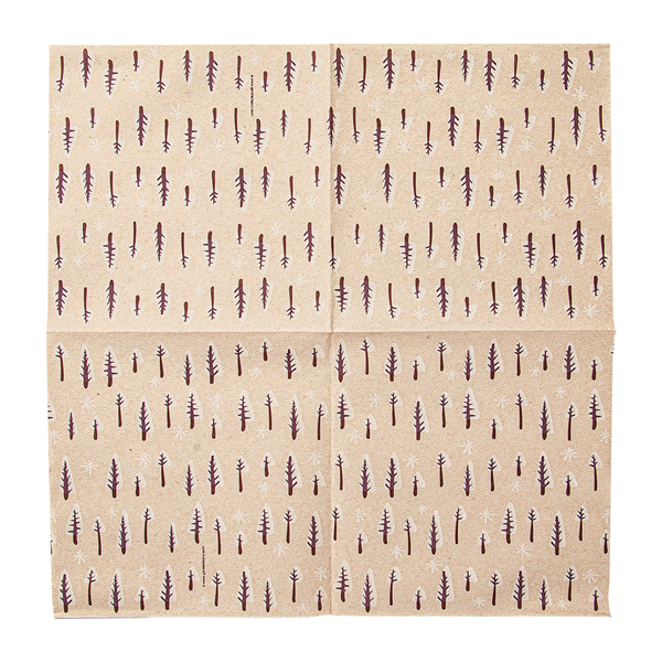 SERVIETTES "DOUBLE POINT" ECOLABEL "FOREST" 18 G/M2 40x40 CM NATUREL OUATE RECYCLÉE (1200 UNITÉ) - Garcia de Pou