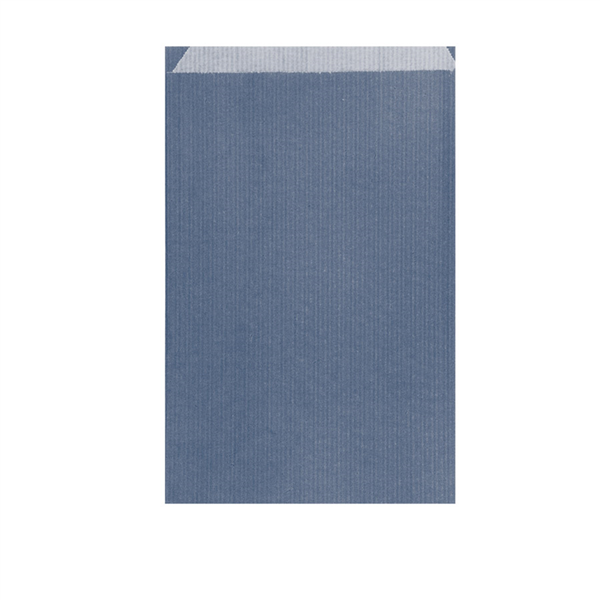 SACHETS PLATS  12+5x18 CM BLEU MARINE KRAFT VERGÉ (250 UNITÉ) - Garcia de Pou