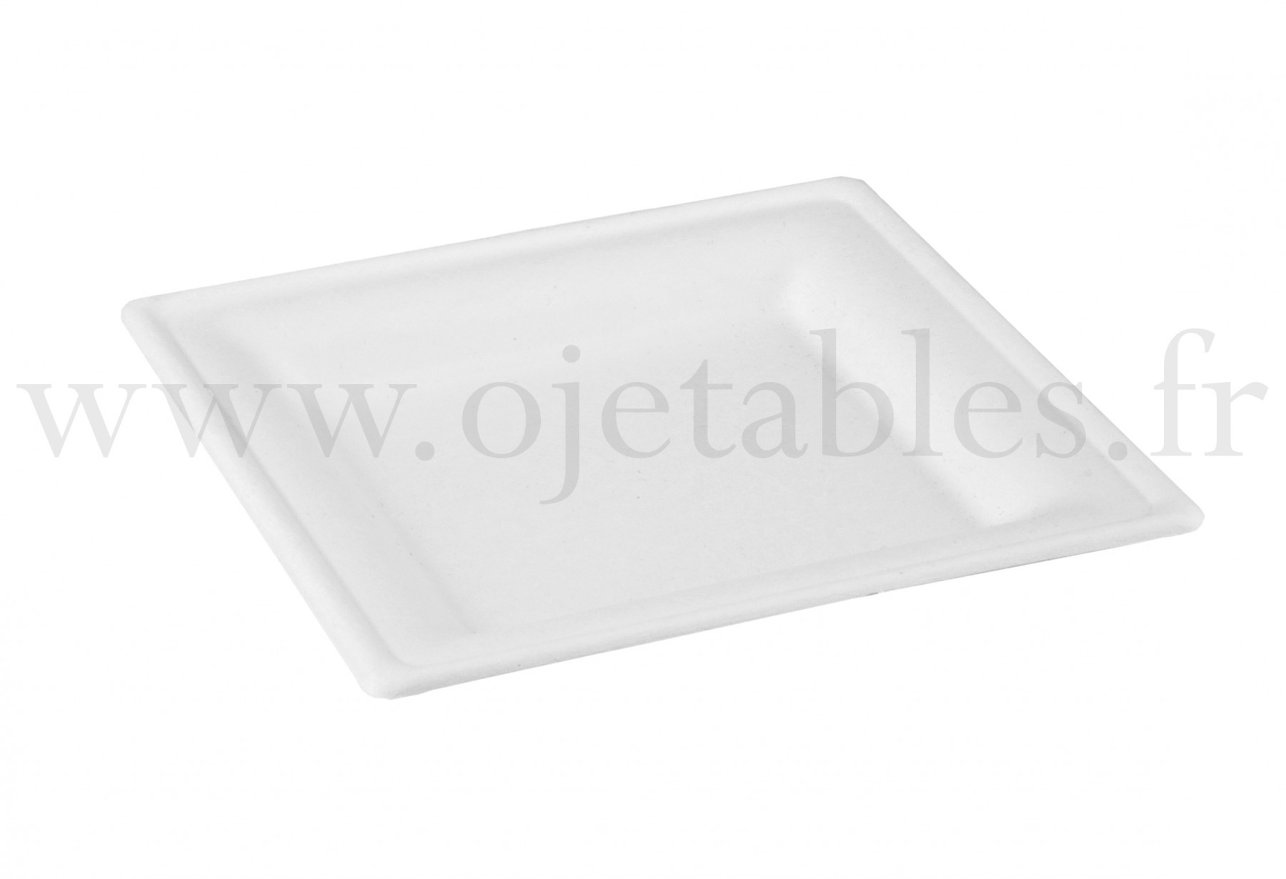 Assiette carré 16cm en pulpe de canne