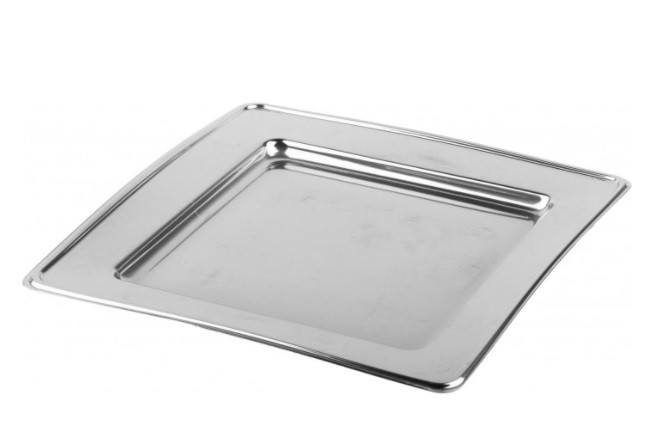 Grande assiette métallisée Argent 30cm réutisable