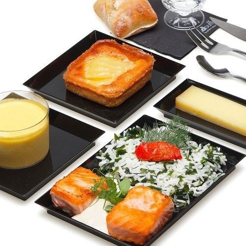 Assiette cubik noir 