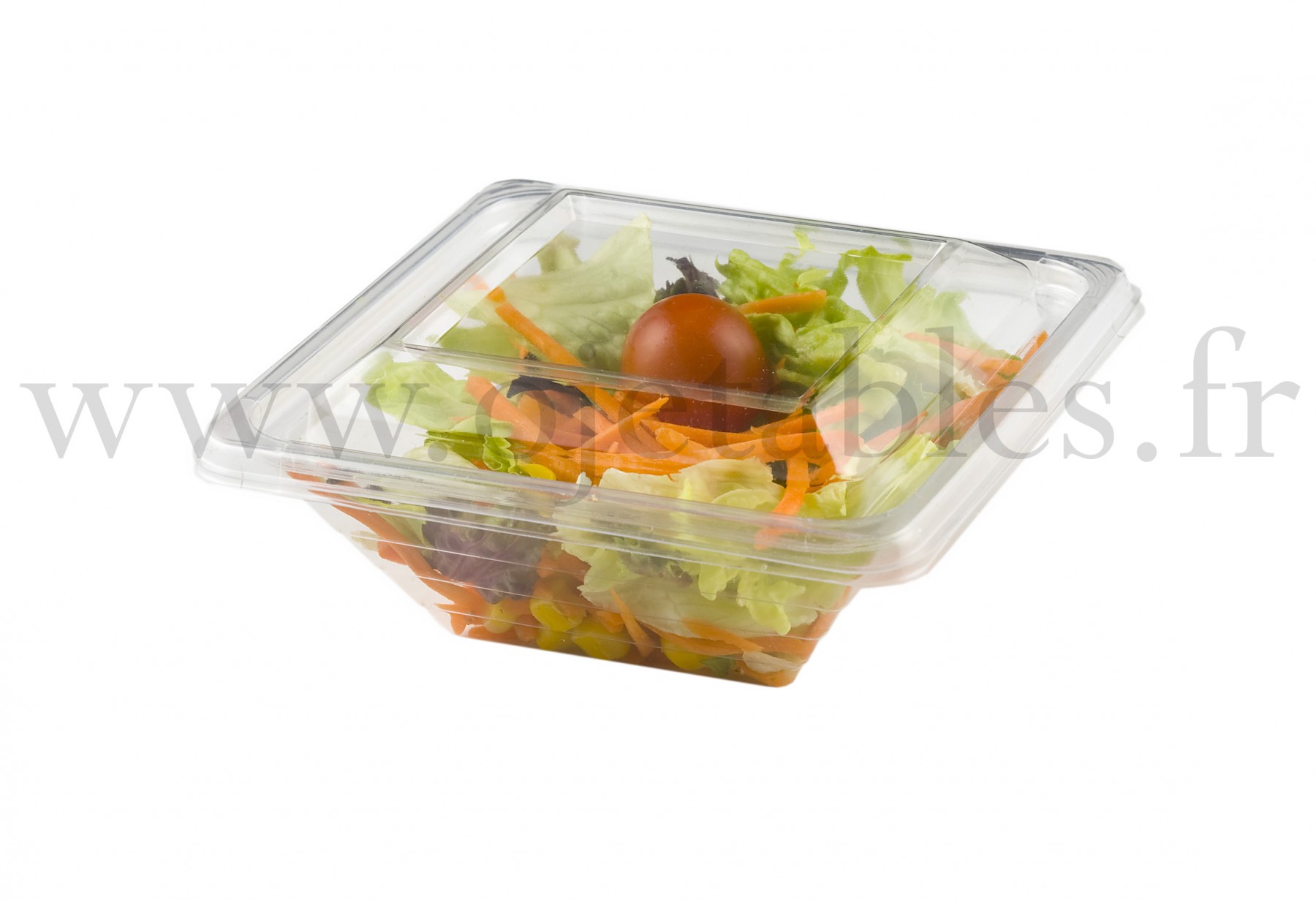 Barquette salade Pyramipack cristal 250ml + couvercle