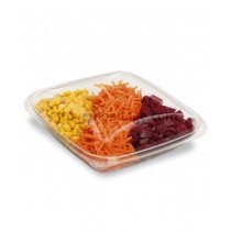 BARQUETTE SALADE AVEC COUVERCLE "CRUDIPACK" CRISTAL 500g