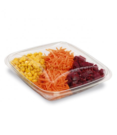 BARQUETTE SALADE CRISTAL AVEC COUVERCLE "CRUDIPACK" 750g