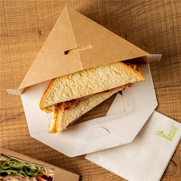 Boîte pour club sandwich simple 12,4X12,4X5,5CM