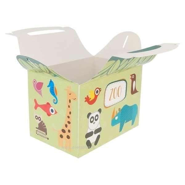 BOÎTE MENU ENFANT 'ZOO' 320 G/M2 17x16x10 CM