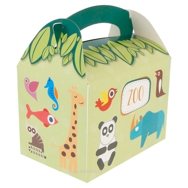 BOÎTE MENU ENFANT 'ZOO' 320 G/M2 17x16x10 CM