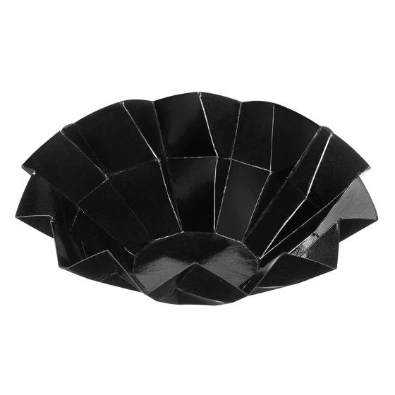 Boîte ORIGAMI S diam 8cm H4.5cm noir lam
