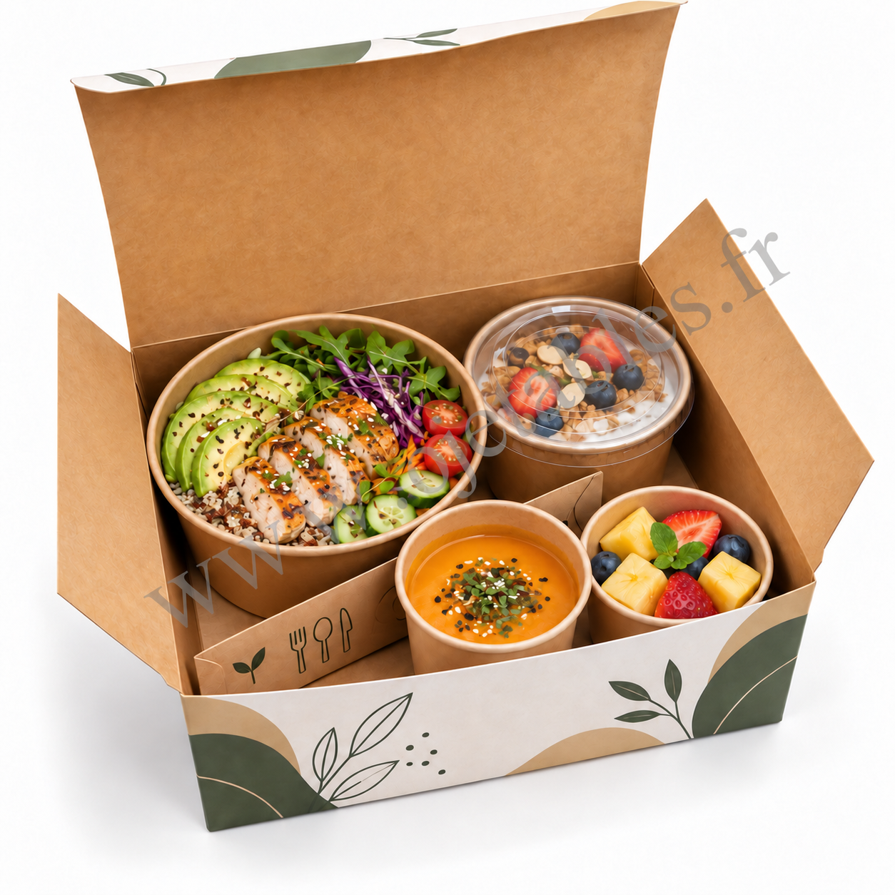 Coffret en carton personnalisé multicouleurs 260x200x89mm
