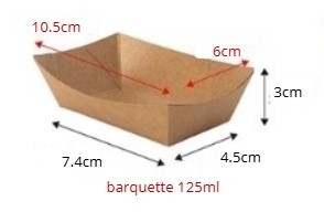 Barquette bateau kraft de 125ml à 1200ml