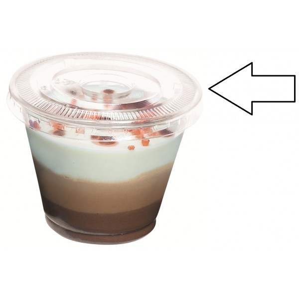 COUVERCLE POUR COUPE DESSERT PLASTIQUE 260 ml ou 230 ml 