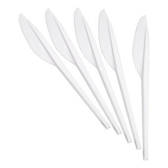 Couverts jetables couteau BLANC  165mm