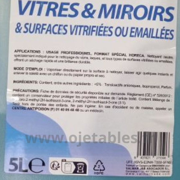 Nettoyant vitres professionnel - 5Litres