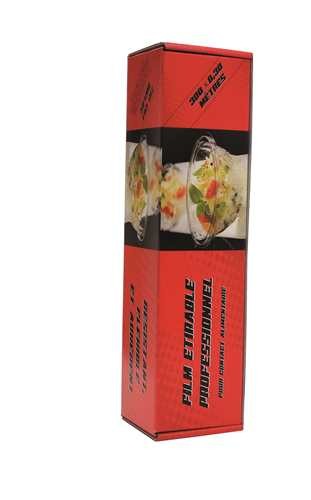 1 Rouleau film etirable alimentaire 300x0.45 avec boite distributrice +zip