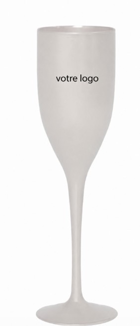 Flute 15cl incassable & réutilisable -PP- Personnalisé en 1 couleur 