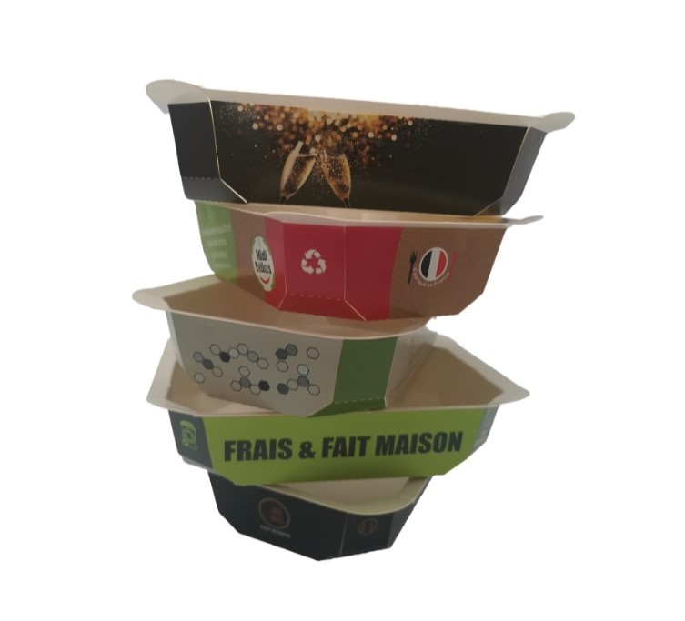 BARQUETTE SCELLABLE EN CARTON FOOD K Personnalisé en multicouleurs 750cc