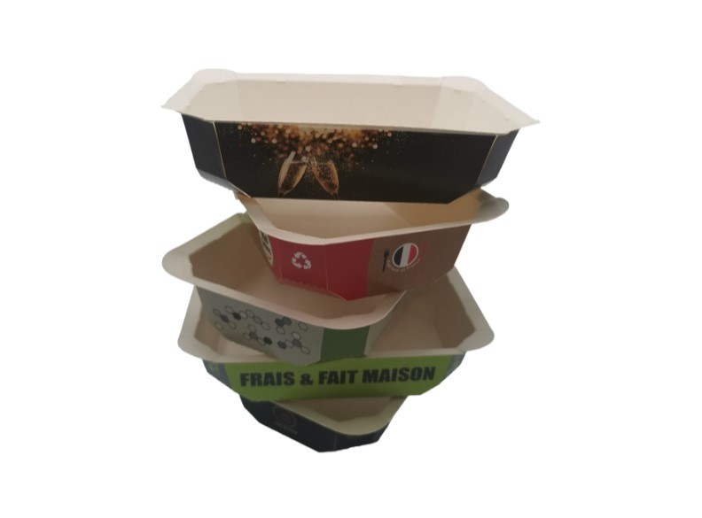 BARQUETTE SCELLABLE EN CARTON FOOD K Personnalisé en multicouleurs 750cc