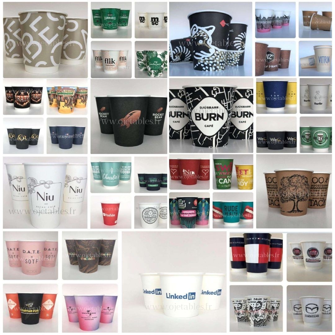 GOBELET CARTON PERSONNALISÉ 100% PAPIER 12 oz 