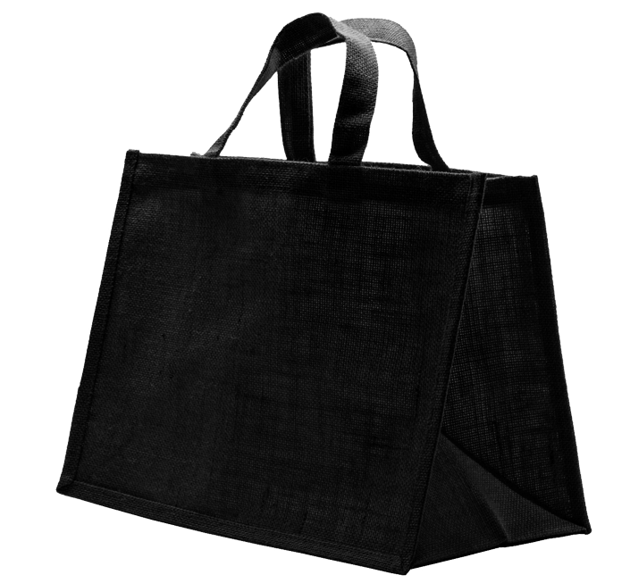 SAC TOILE DE JUTE NOIR 360+200x270mm