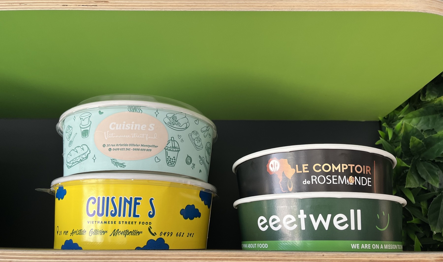BOL EN CARTON BLANC 1300ML PERSONNALISÉ AVEC COUVERCLE COMPRIS