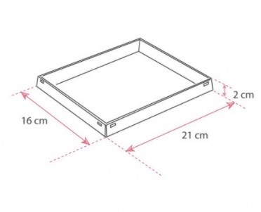 Plateau carton avec couvercle 21x16x4.5 Luxipack