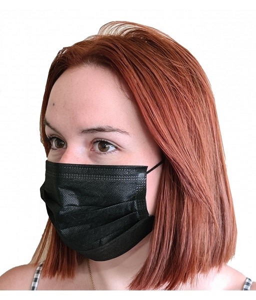 Masques chirurgicaux FULL BLACK 3 plis de Type II 