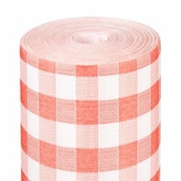 Nappe Vichy rouge 25m non tissé 70g/m² gamme "Like Linen"