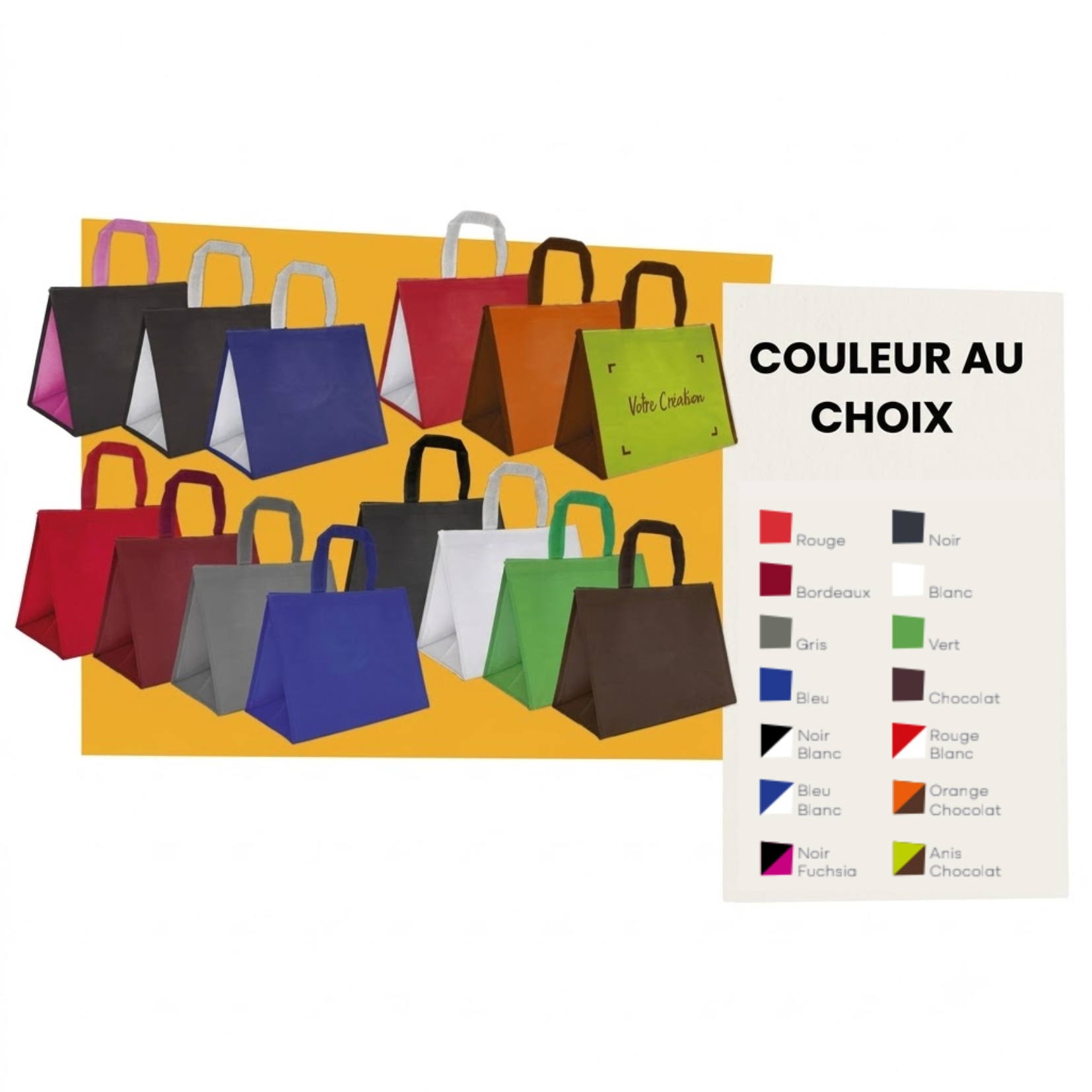 Sac cabas PP tissé 36+20x27cm personnalisé en 1 couleur 