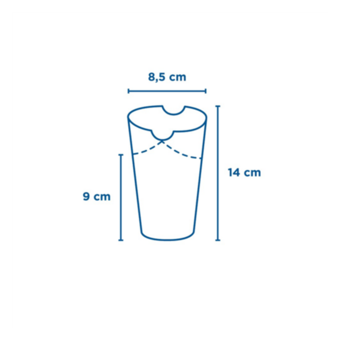 GOBELETS À FRITES AVEC FERMETURE 'FEEL GREEN' 16 OZ - 480 ML  8,5x14 CM