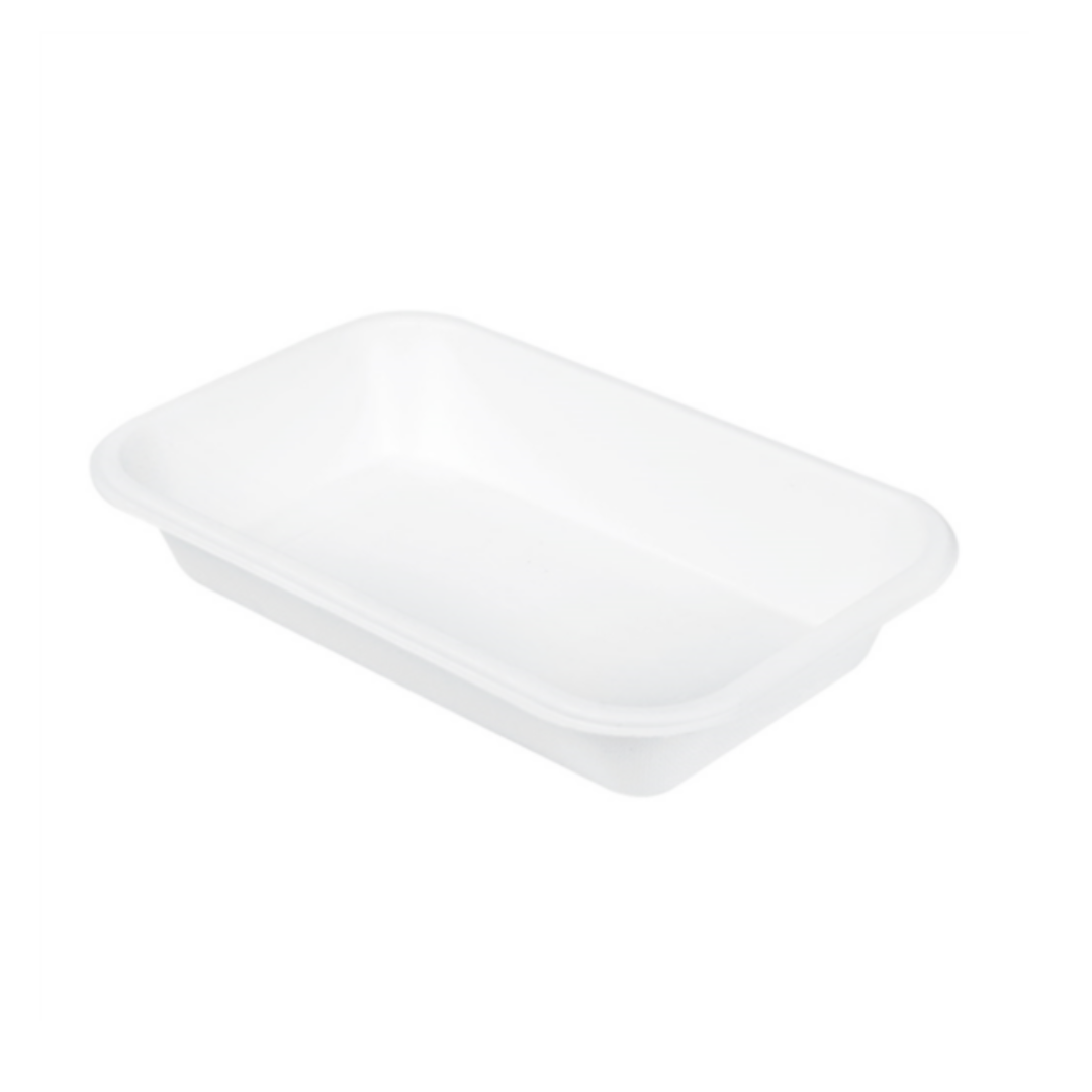 BARQUETTE BIODEGRADABLE 710 ML 21,5x14x3,7 CM BLANChe BAGASSE 