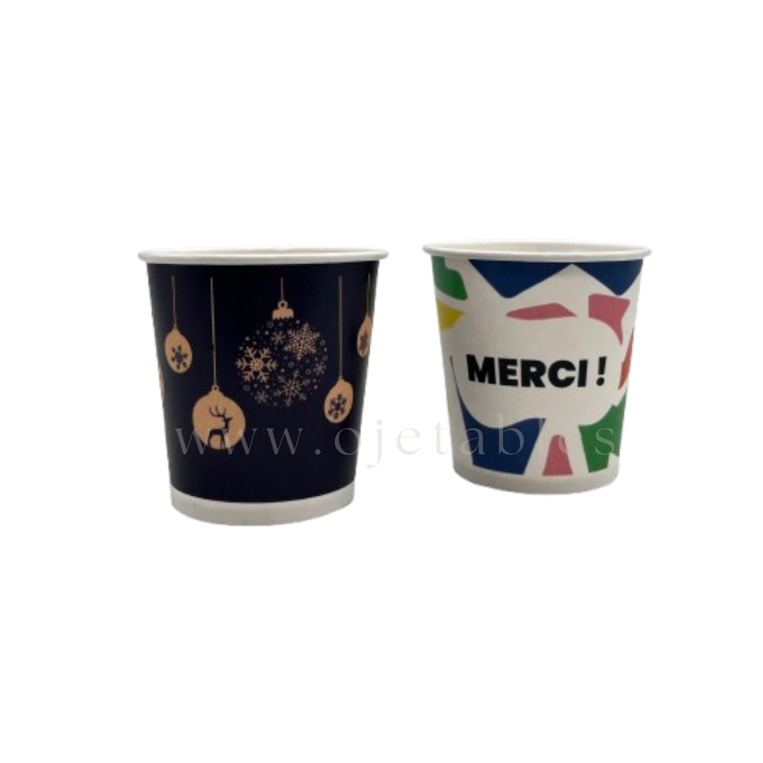 Gobelet carton personnalisé 4oz multicouleurs