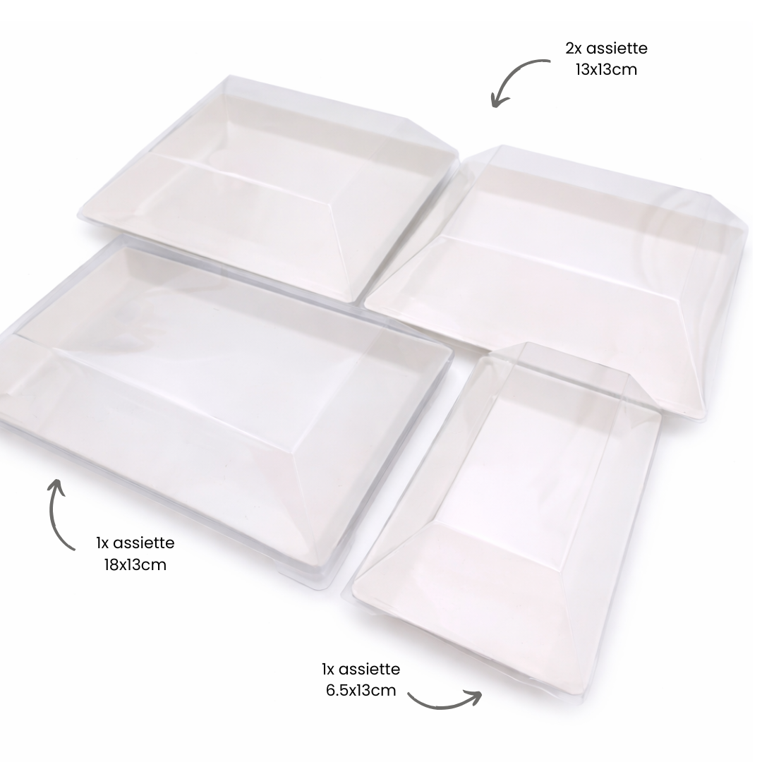 KIT 4 raviers CUBIK blanc pour 100 plateaux