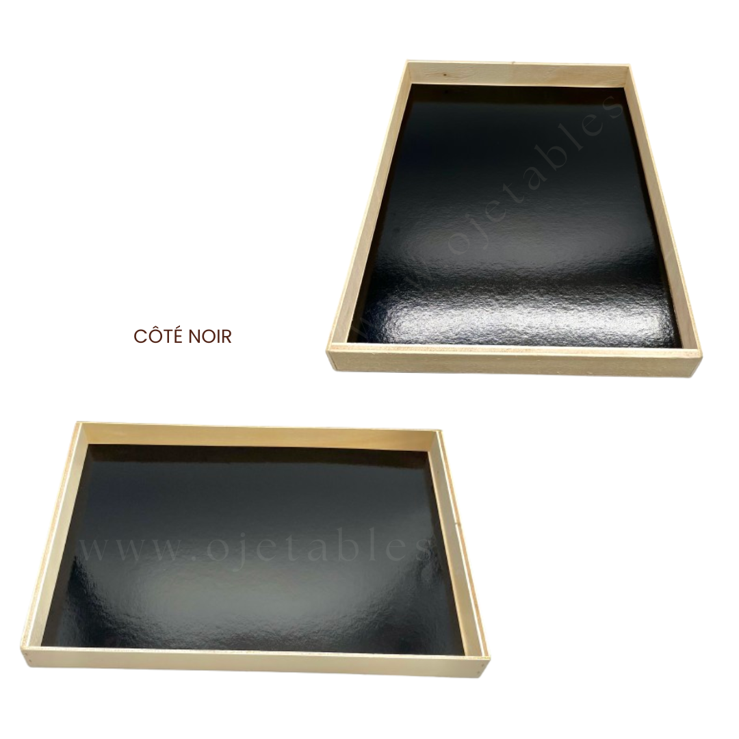 50 Fonds 2 faces or/noir pour Plateau en bois 380x273x30mm