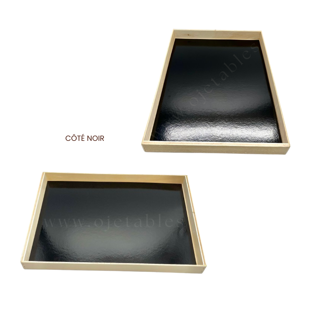 50 Fonds 2 faces or/noir pour Plateau en bois 300x200x30mm