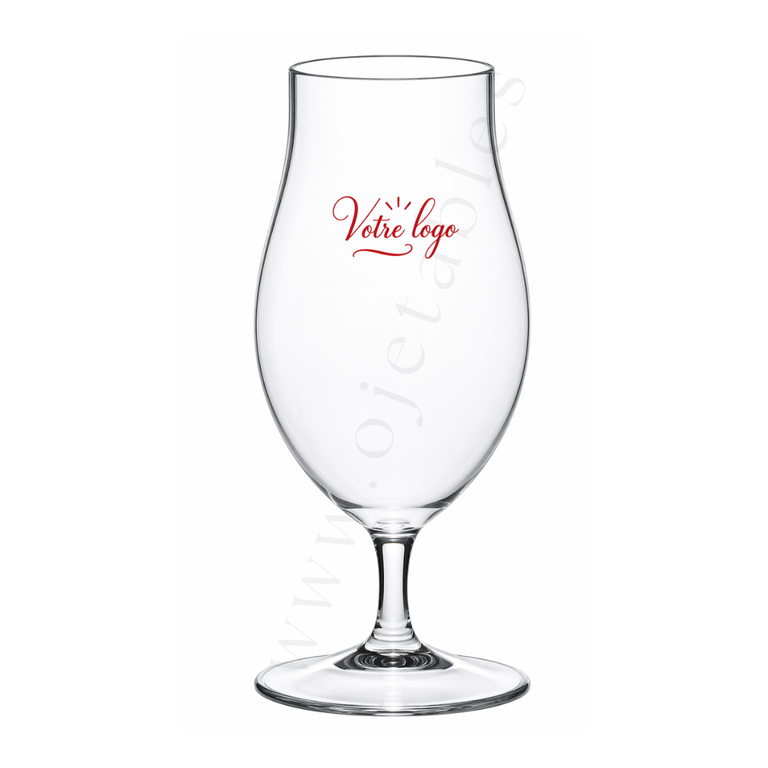 Verre "Caraibes" ou "Verre à Bière" Incassable et Réutilisable en Tritan 40cl - Personnalisé en 1 couleur 