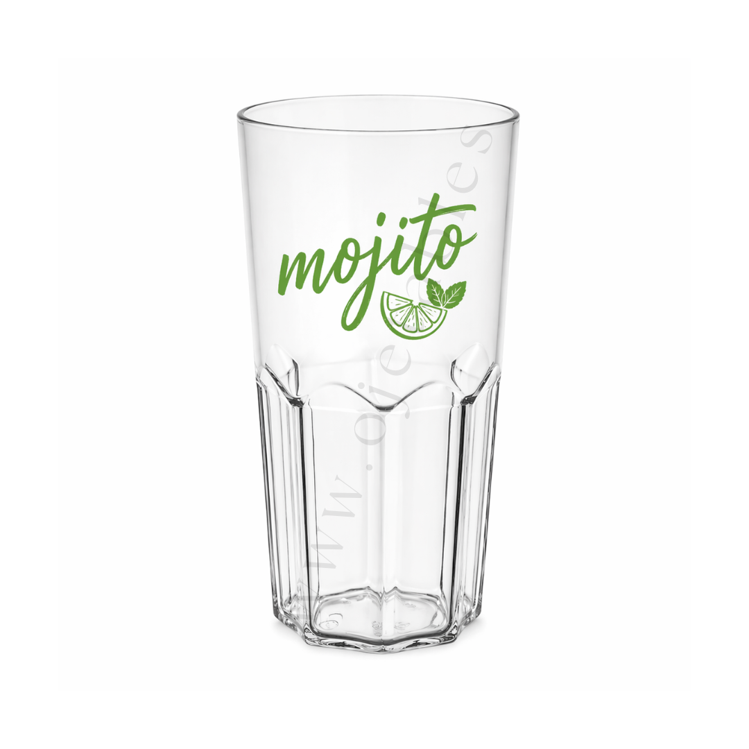 Verre MOJITO LONG 35CL  réutilisable TRITAN - Personnalisé en 1 couleur