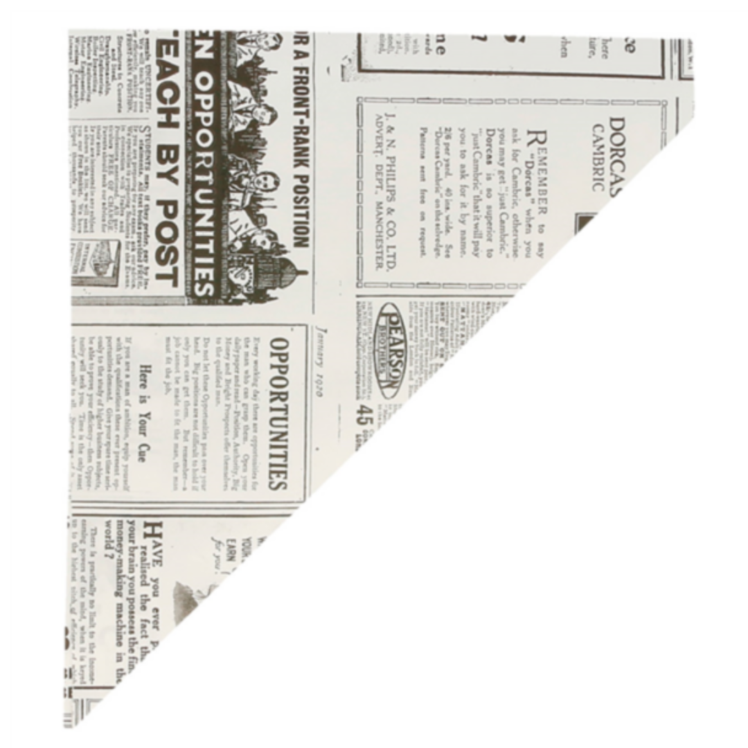 Sachets en pointe PFAS Free “Times” 100 g – Papier ingraissable blanc parchemin 24 x 17 cm