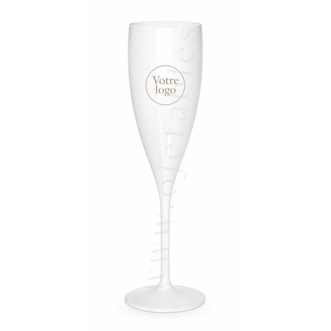 Flute 18cl incassable & réutilisable -PP- Personnalisé en 1 couleur 