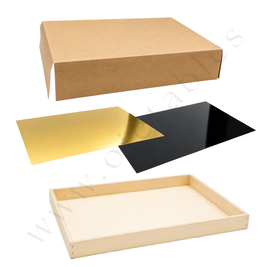 28 Plateaux en bois 380x273x30mm