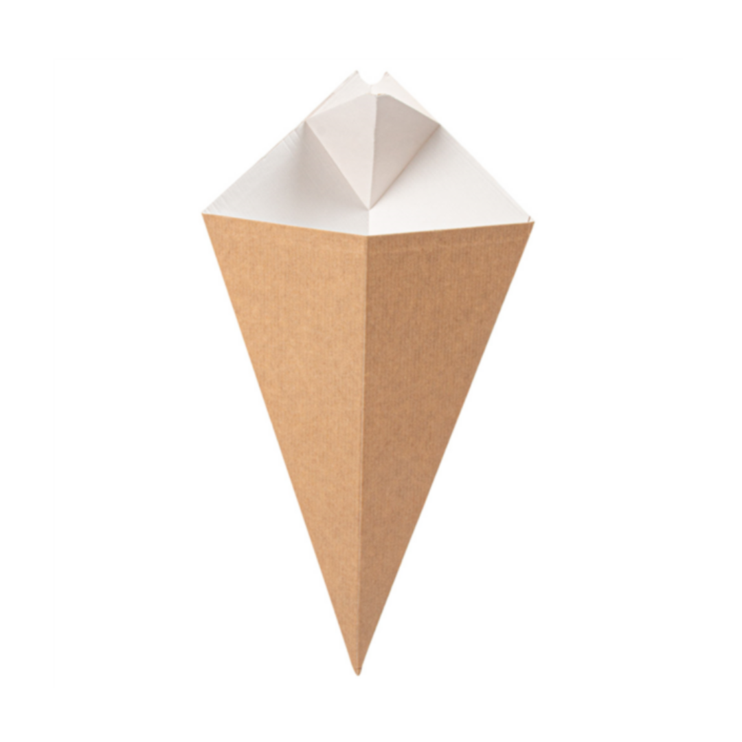 CORNETS AVEC LANGUETTES THEPACK 250 G 16,5x27 CM NATUREL/BLANC CARTON