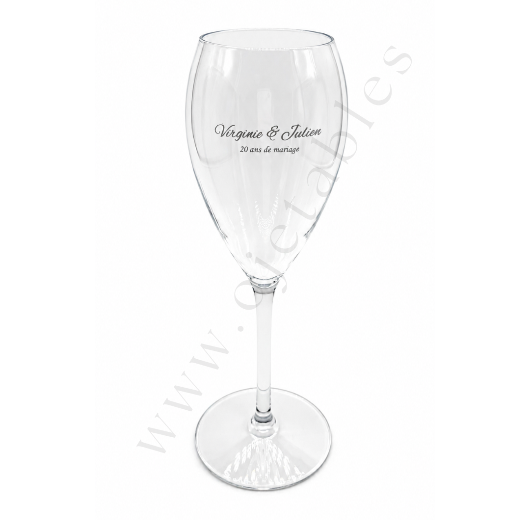 Flute a champagne INCASSABLE & RÉUTILISABLE EN TRITAN 15/17CL - PERSONNALISÉ EN 1 COULEUR