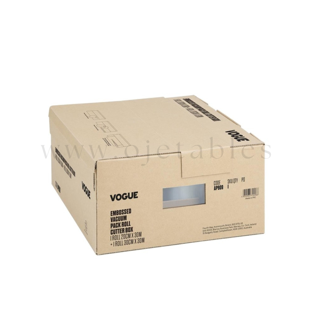 Lot de 2 rouleaux gaufrés pour emballage sous vide avec boîte de découpe intégrée