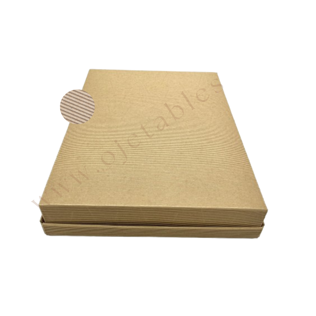 Plateau repas kraft 40x32x6.5cm cannelures apparentes personnalisé 