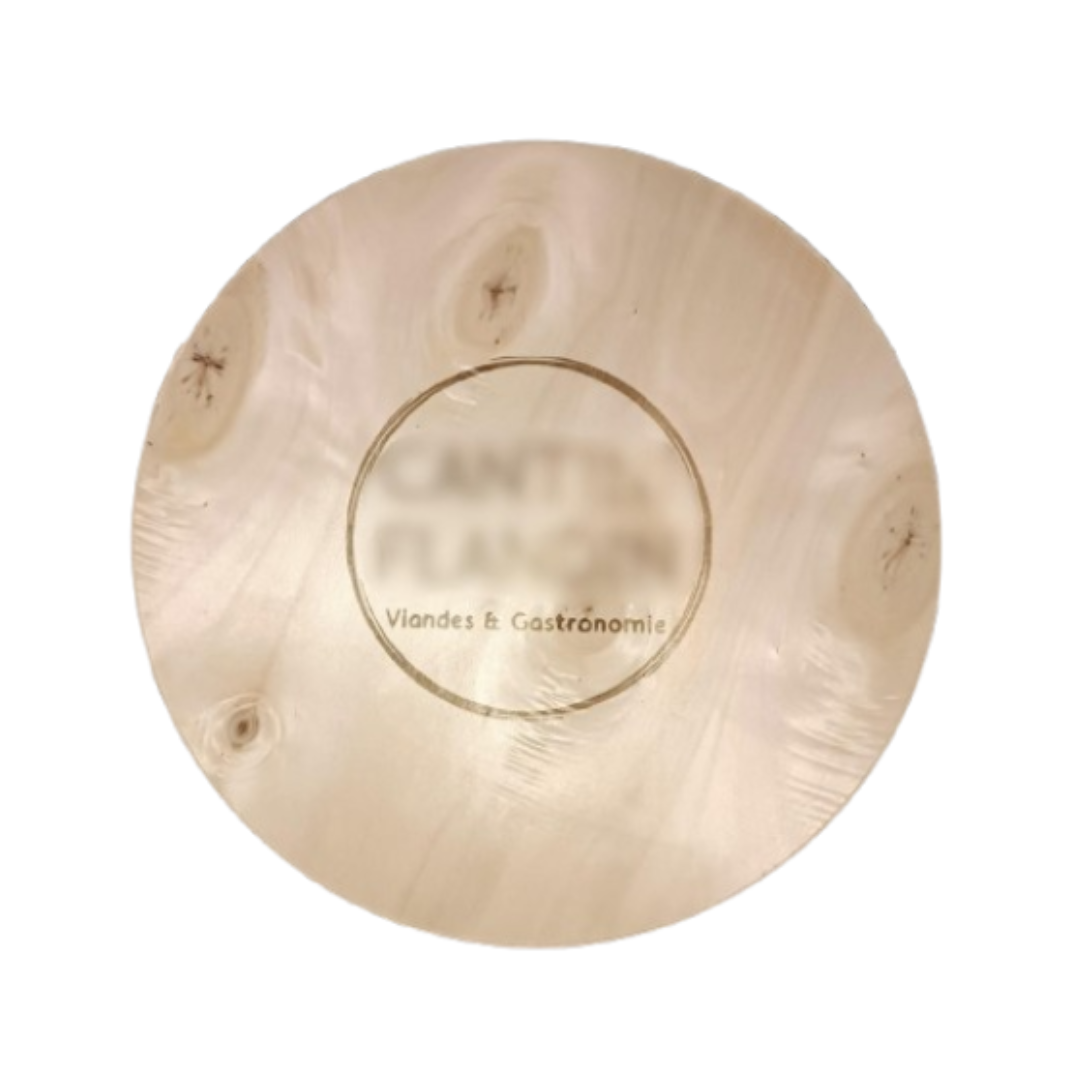 Option gravure sur 100 couvercles de boites en bois